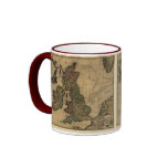 Les Isles Britanniques, 1700's Map mugs