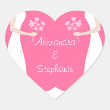Lesbian Brides Personalized Sticker