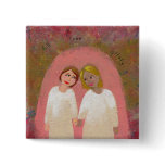 Lesbian gay wedding - Legally Wed  - folk art Buttons
