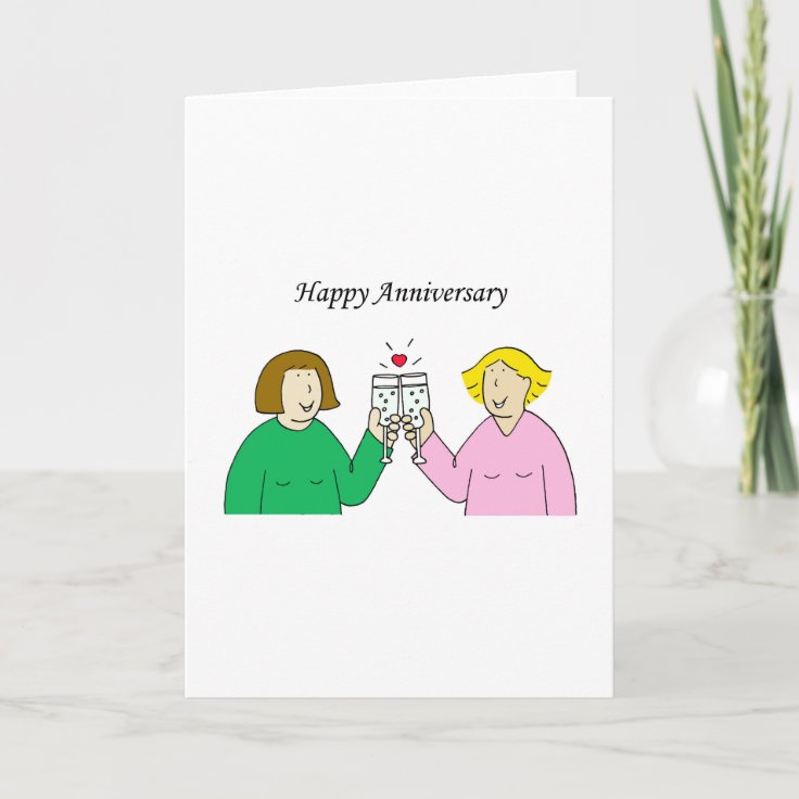 Lesbian Happy Anniversary Card Zazzle