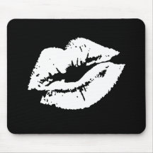 LESBIAN LIPS SYMBOL WHITE MOUSEPADS