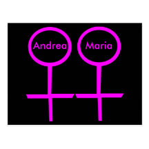 Lesbian Lovers Customisable Postcard
