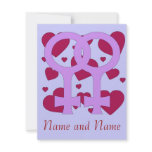 Lesbian Marriage Hearts invitations