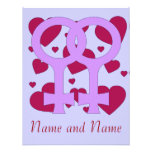 Lesbian Marriage Hearts Personalized Invitation