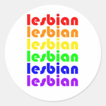 Lesbian Rainbow Round Stickers