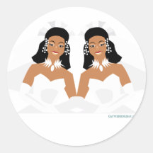 Lesbian Wedding Favours Round Sticker