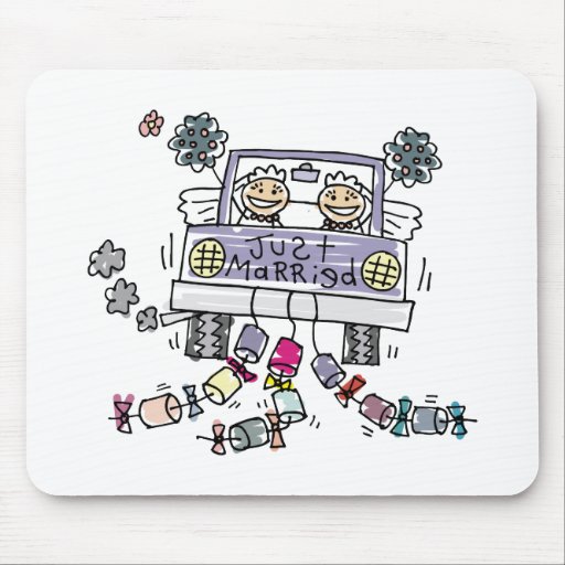 Lesbian Wedding Just Married Mouse Pad