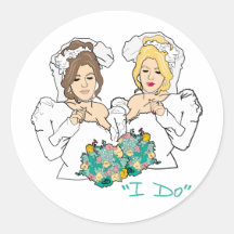 Lesbian Wedding Stickers