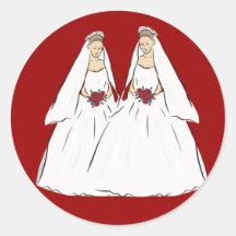 Lesbian Wedding Stickers