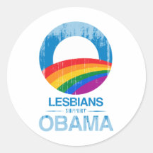Lesbians Support Obama Vintage.png Round Stickers