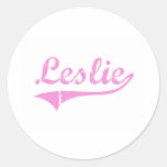 Leslie Classic Style Name Round Sticker