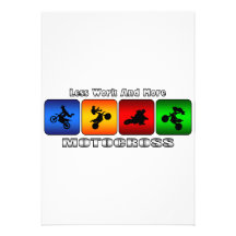 Less Work And More Motocross Personalized Invites