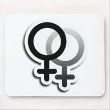 LESSBIAN LOVE SYMBOLS BLACK MOUSE PAD