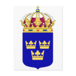 Lesser Coat of Arms Sweden Official Symbol Logo postcards