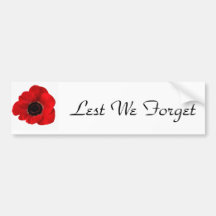 Lest We Forget Bumper Stickers
