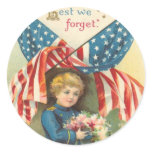 Lest We Forget Memorial Day stickers