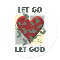 Let Go Let God Round Stickers