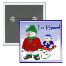 Let It Snow Pinback Buttons