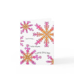 let it snow - pink snowflakes greeting cards