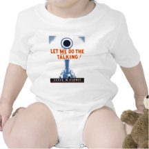 Let Me Do The Talking WWII Poster Baby Bodysuits
