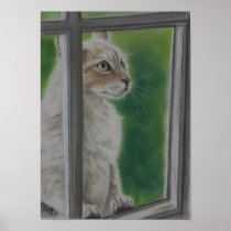 Let Me In Cat Art Print