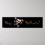 Let Me Out (Escaping Skeleton) Halloween Banner Print
