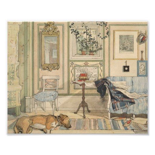 Let Sleeping Dogs Lie Swedish Watercolor Art Photo