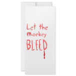 Let the Monkey Bleed, in red hand drawn text rack cards
