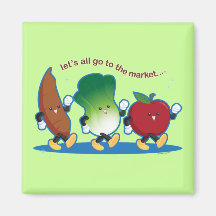 Let's All Go to the Market Fridge Magnets