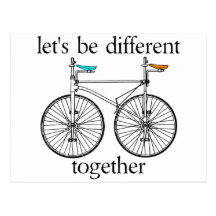 Let's Be Different Together Postcard