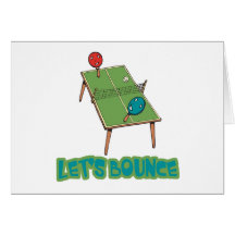 Lets Bounce Ping Pong Table Tennis Greeting Card
