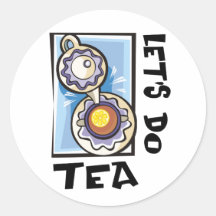 Let's Do Tea Round Stickers