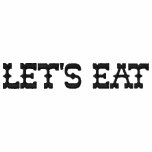 Let's Eat embroidered shirts