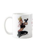 Let's Fight! Blonde Punk Rock Girl Pin-up by Al Ri mugs