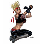 Let's Fight! Blonde Punk Rock Girl Pin-up by Al Ri t-shirts