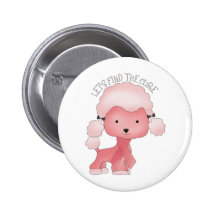 Let's Find The Cure Poodle Buttons