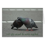 Let's fly around the world together! greeting card
