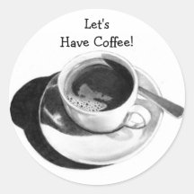 LET'S HAVE COFFEE! PENCIL ART, STICKERS