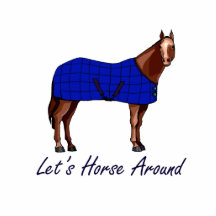 Lets Horse Around Brown w Blue Blanket Acrylic Cut Outs