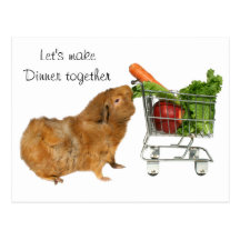 Let's make dinner together postcard