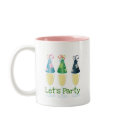 LET'S PARTY CHAMPAGNE PARTY HATS PRINT mugs