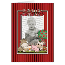 Let's Party On The Farm (Photo Card)