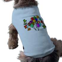 Let's Party With Balloon Bouquets, Multi-Colour Pet Tshirt