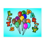 Let's Party With Balloon Bouquets, Multi-Colour Postcard