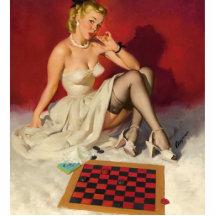 Lets Play a Game - Retro Pinup Girl Photo Cut Outs