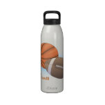 Let's play ball: baseball, basketball & football drinking bottle