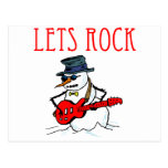 Let's Rock Snowman Post Cards