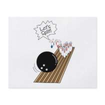 lets split scared bowling pins cartoon humour custom flyer