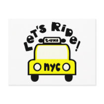 Let'sRide! With NYC Retro Taxi Cab Postcard