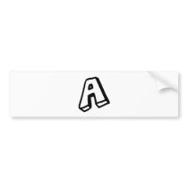 Letter A Bumper Stickers